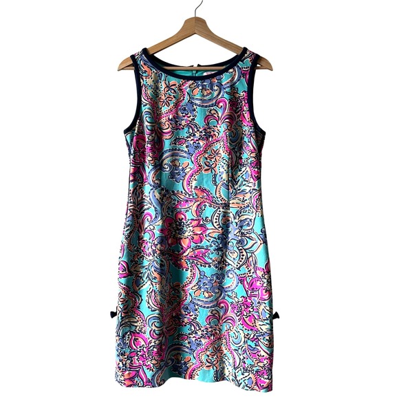 Lilly Pulitzer Francesca sheath Dress: Aqua Bait & Switch Large - Picture 2 of 12